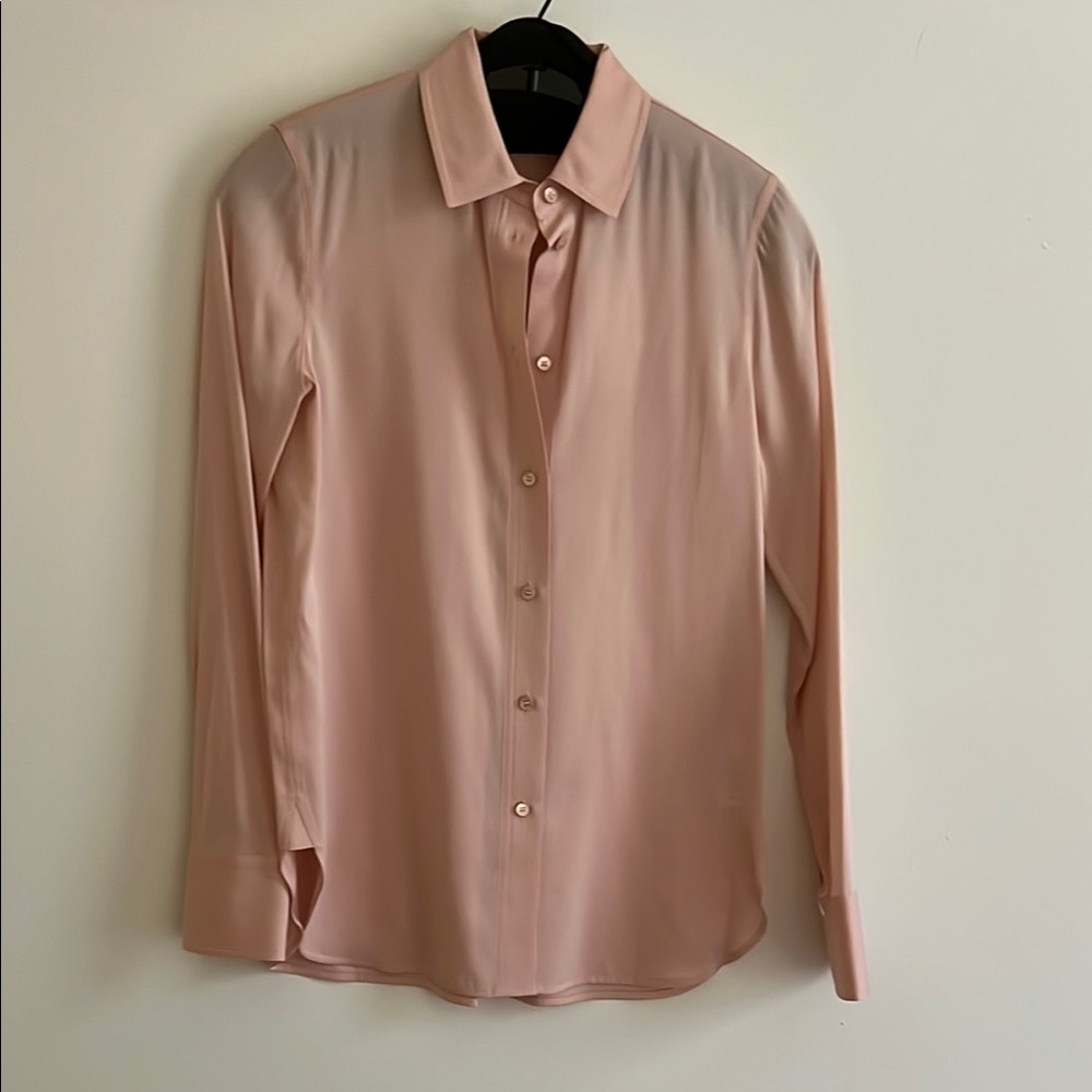 Vince silk button down blouse XS pink